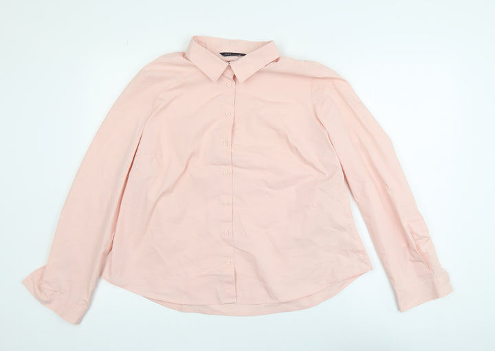 Marks and Spencer Women Pink Long Sleeve Button-Up Shirt Size 18