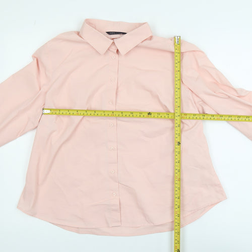 Marks and Spencer Women Pink Long Sleeve Button-Up Shirt Size 18