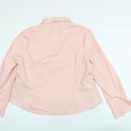 Marks and Spencer Women Pink Long Sleeve Button-Up Shirt Size 18