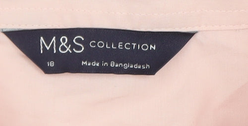 Marks and Spencer Women Pink Long Sleeve Button-Up Shirt Size 18