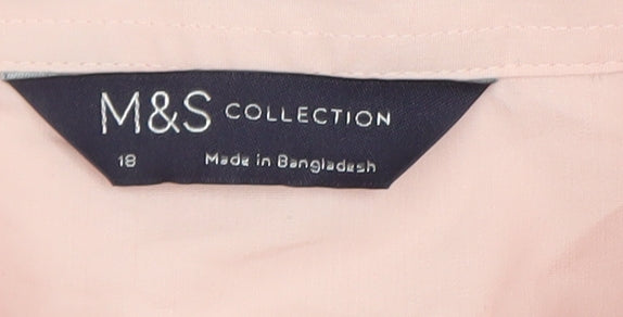 Marks and Spencer Women Pink Long Sleeve Button-Up Shirt Size 18