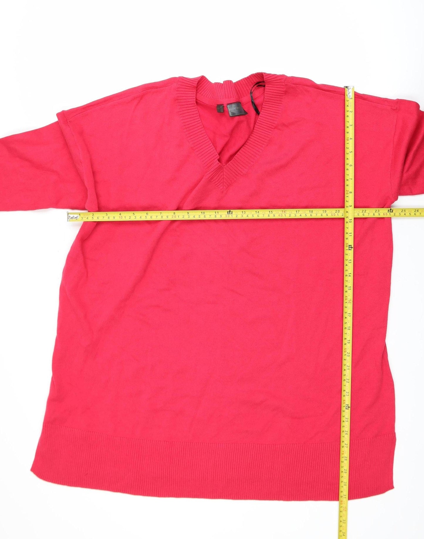 bpc Selection Women Red V-Neck XL Pullover Jumper Cotton Blend