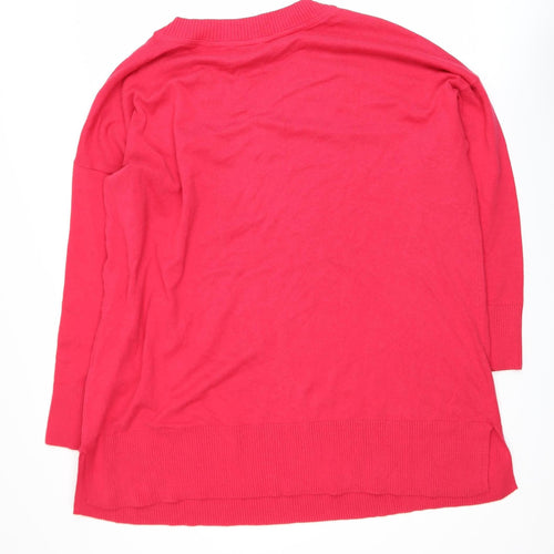 bpc Selection Women Red V-Neck XL Pullover Jumper Cotton Blend