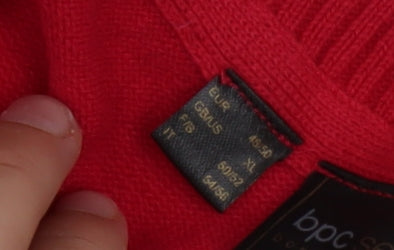 bpc Selection Women Red V-Neck XL Pullover Jumper Cotton Blend