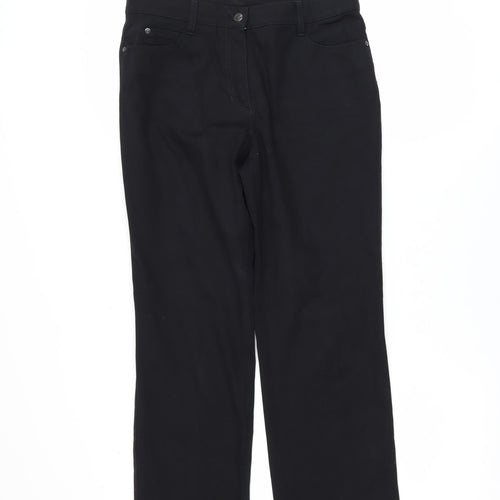 Gerry Weber Women’s Black Cotton Stretch Straight Trousers Size 10
