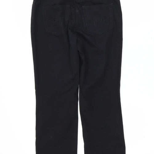 Gerry Weber Women’s Black Cotton Stretch Straight Trousers Size 10