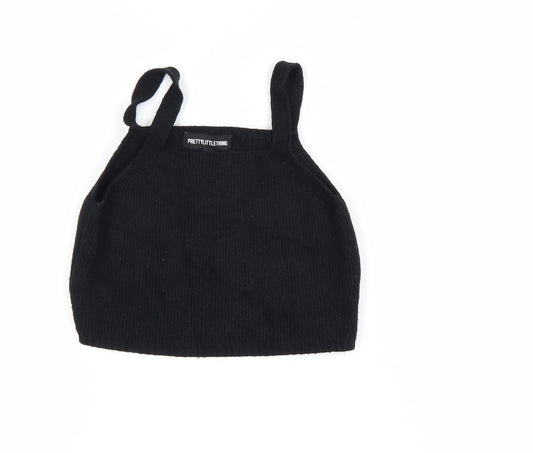 PrettyLittleThing Women's Black Knit Camisole Tank Top Size S