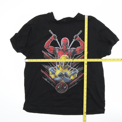 Primark Marvel Men's Black Deadpool Wolverine Graphic T-Shirt M