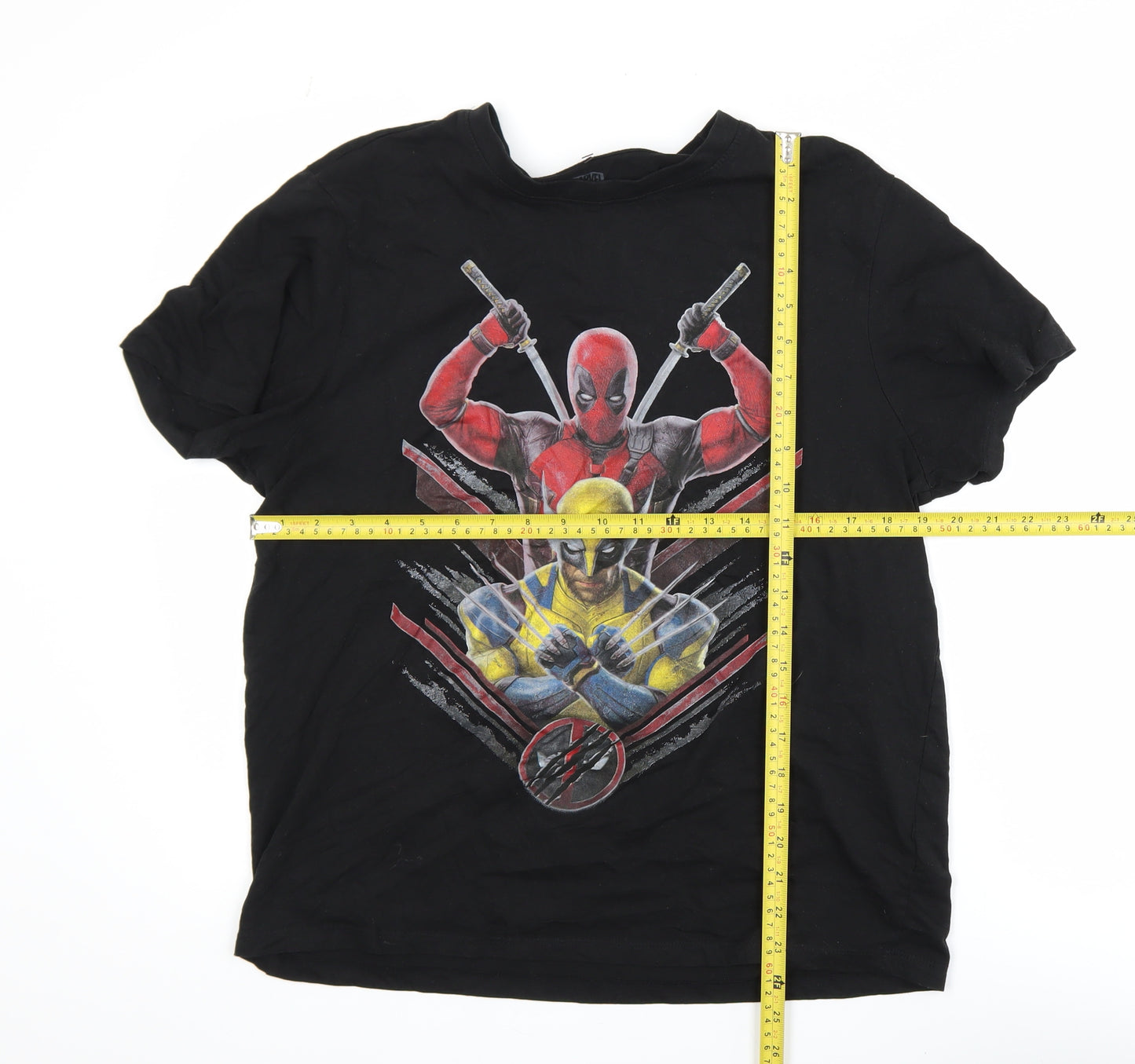 Primark Marvel Men's Black Deadpool Wolverine Graphic T-Shirt M