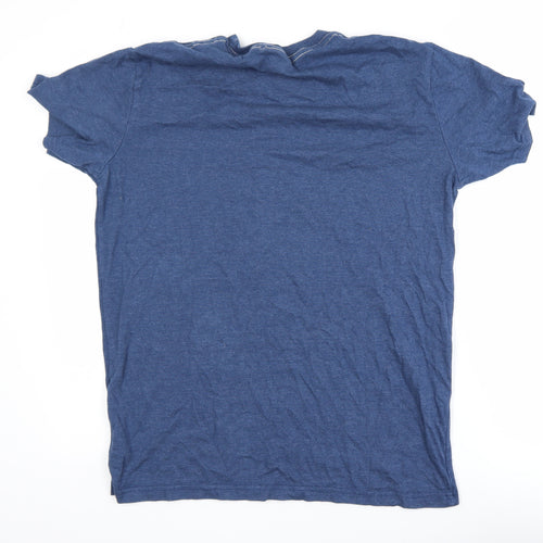 Weird Fish Men's Blue Graphic Cotton Blend T-Shirt Size S