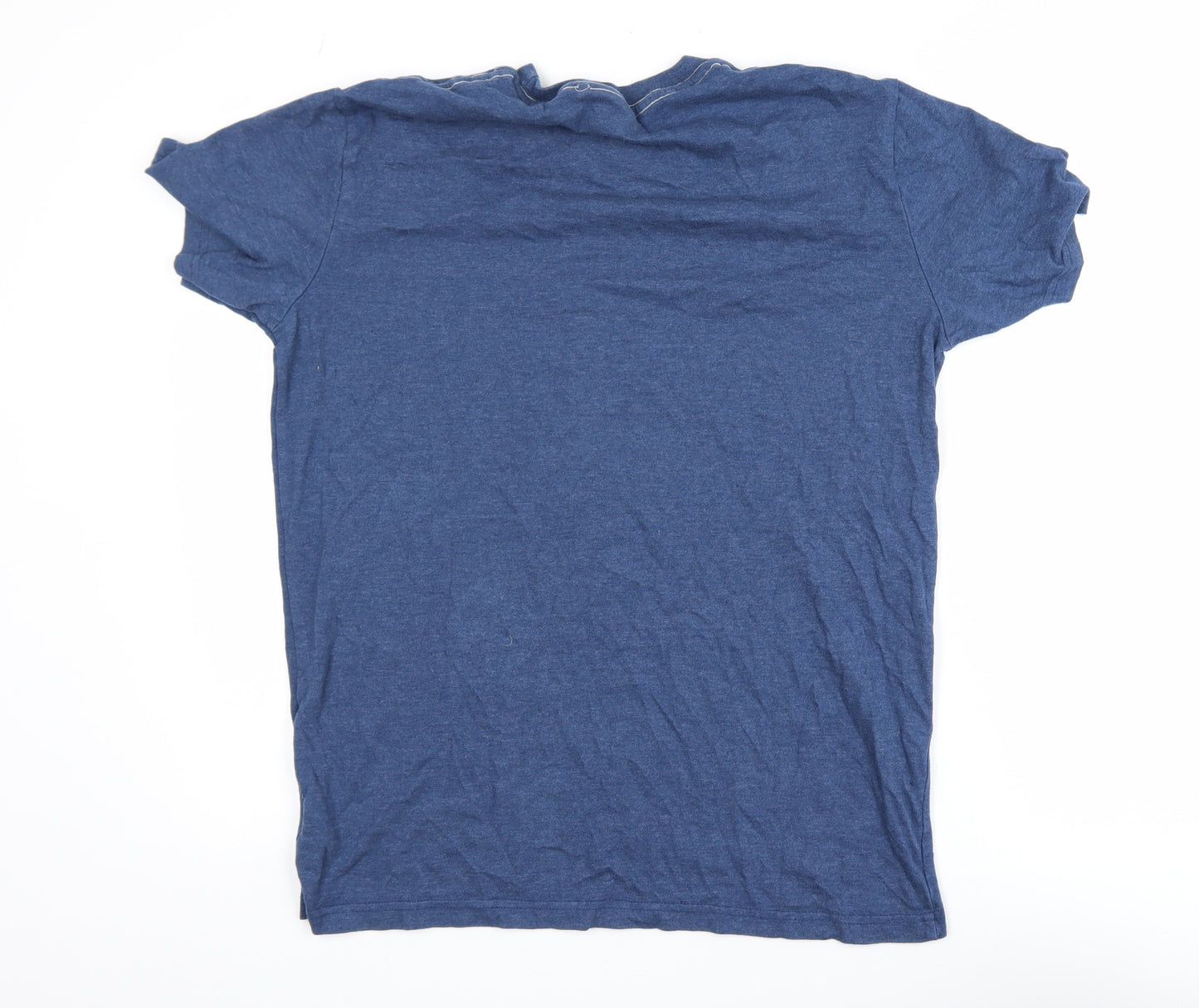 Weird Fish Men's Blue Graphic Cotton Blend T-Shirt Size S