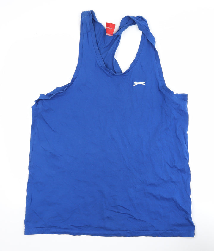 Slazenger Men's Blue Cotton Athletic Tank Top XL