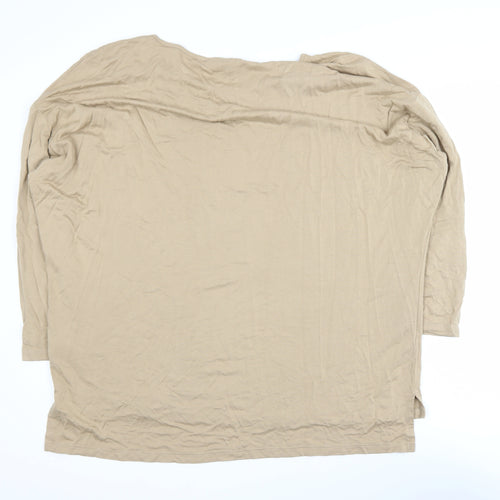 Friends Like These Women’s Beige 3/4 Sleeve Stretch Jersey Top UK 16