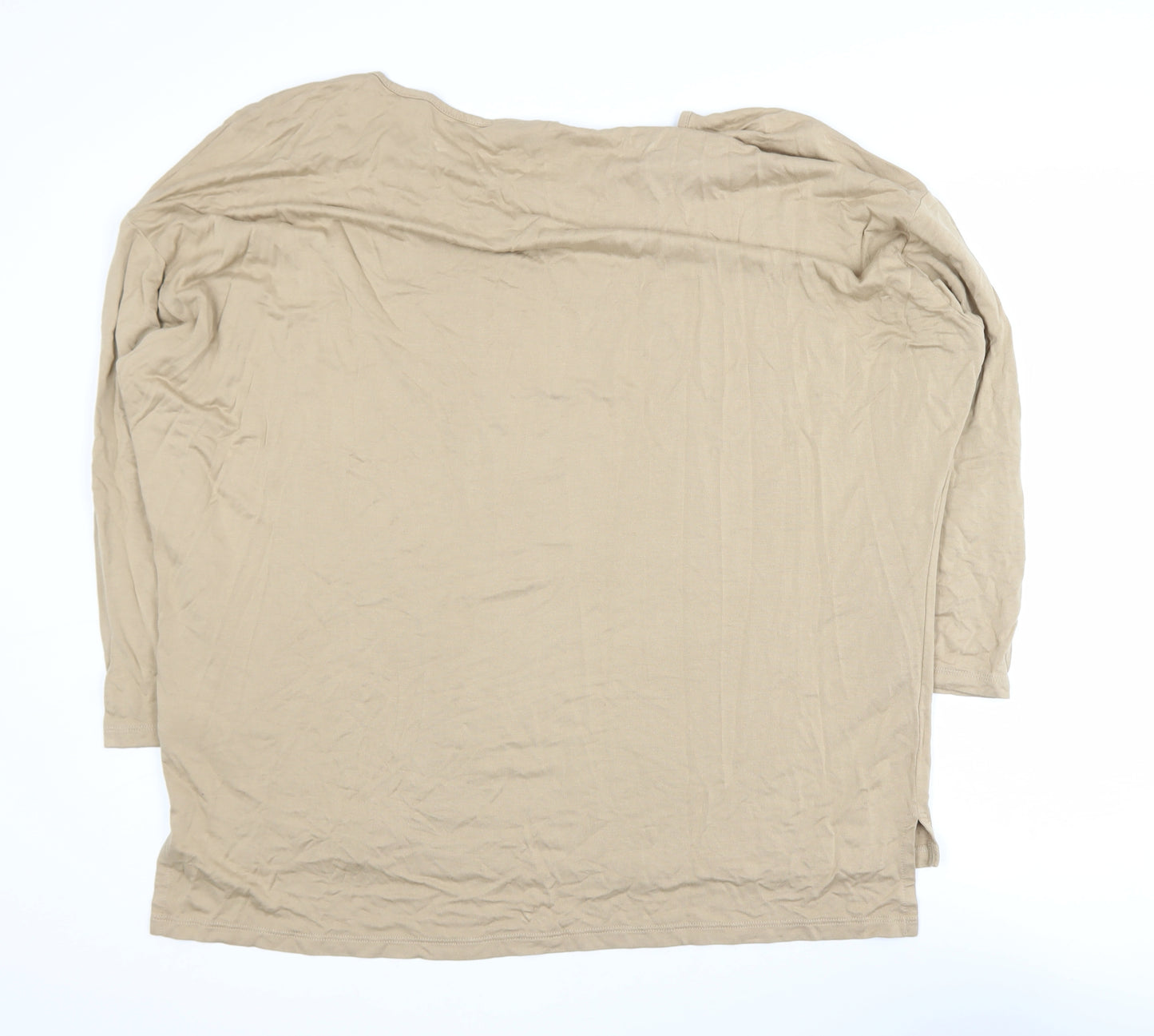 Friends Like These Women’s Beige 3/4 Sleeve Stretch Jersey Top UK 16