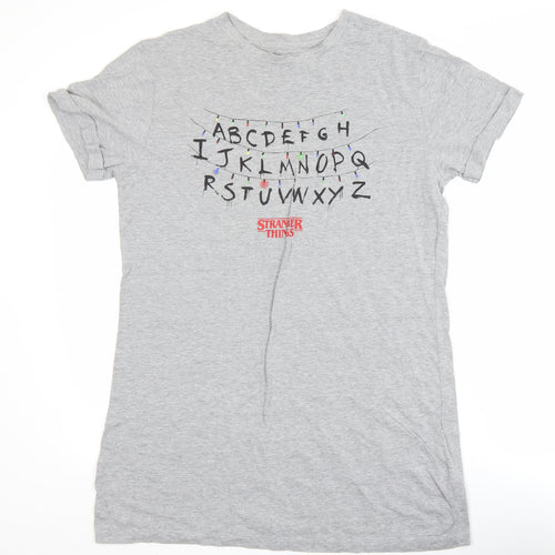 Stranger Things Women's Grey XS Short Sleeve Cotton T-Shirt