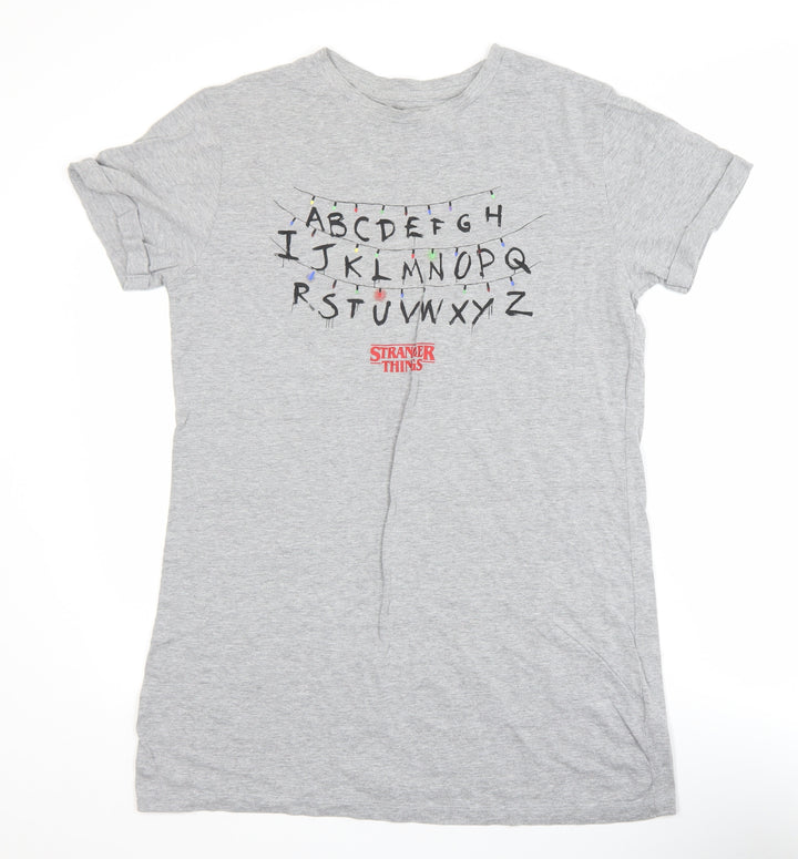 Stranger Things Women's Grey XS Short Sleeve Cotton T-Shirt