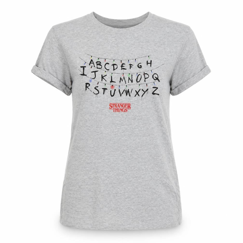 Stranger Things Women's Grey XS Short Sleeve Cotton T-Shirt