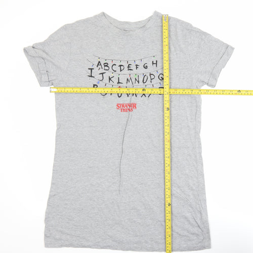 Stranger Things Women's Grey XS Short Sleeve Cotton T-Shirt