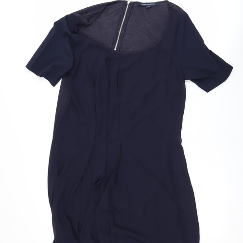 French Connection Women's Blue Size 16 Shift Dress Short Sleeve