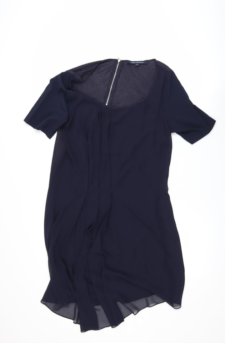 French Connection Women's Blue Size 16 Shift Dress Short Sleeve