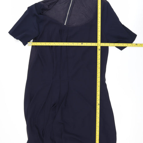 French Connection Women's Blue Size 16 Shift Dress Short Sleeve