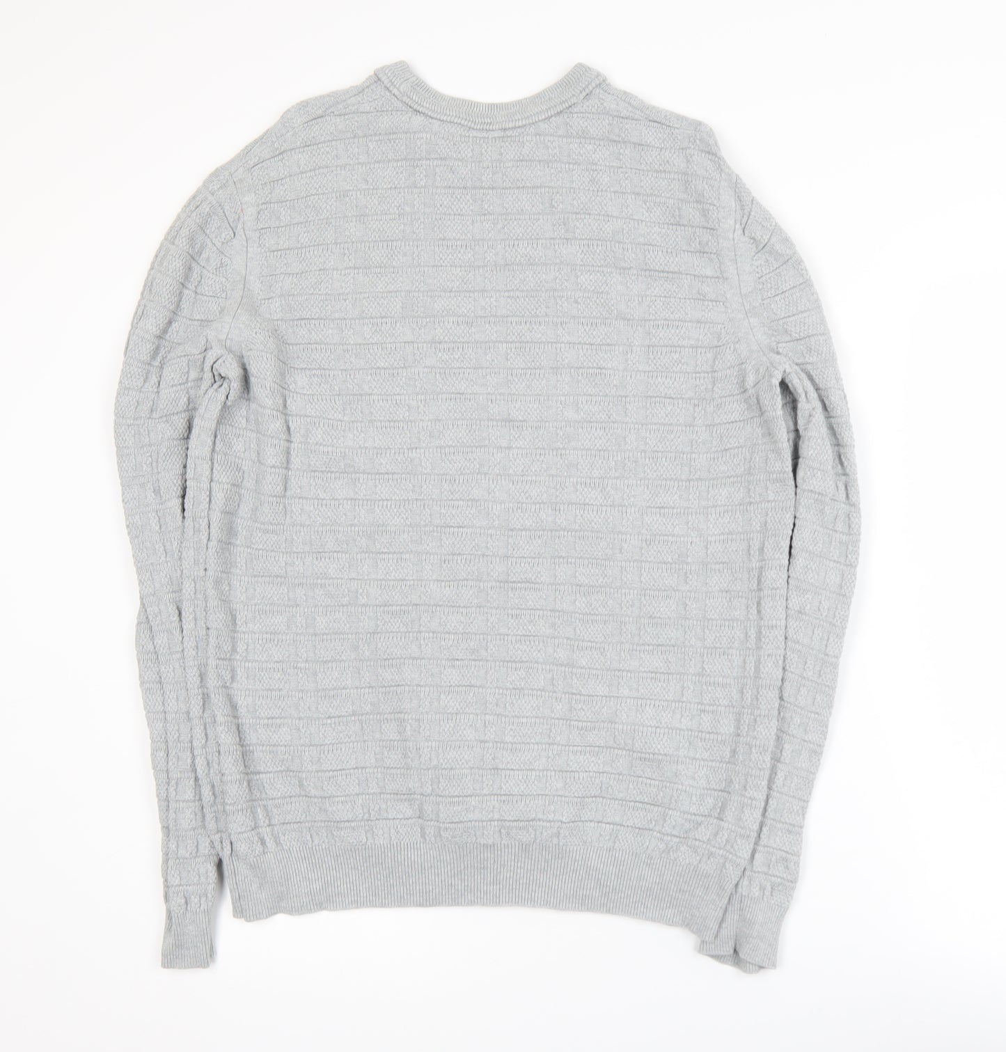 Nigel Hall Mens Grey Cotton Knit Crew Neck Jumper M
