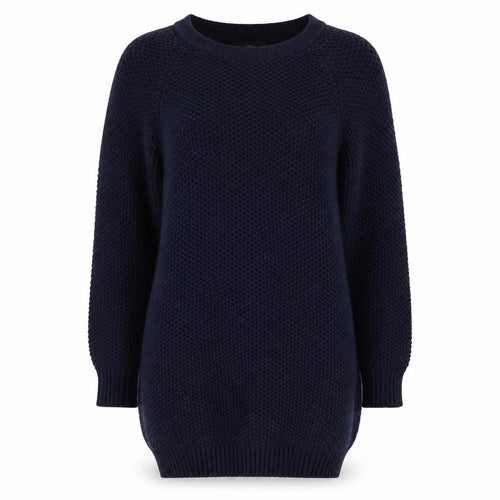 Uniqlo Women's Blue Chunky-Knit Wool Blend Pullover Jumper XS