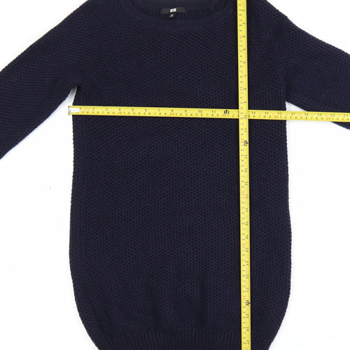 UNIQLO Women's Blue Chunky-Knit Wool Blend Pullover Jumper XS