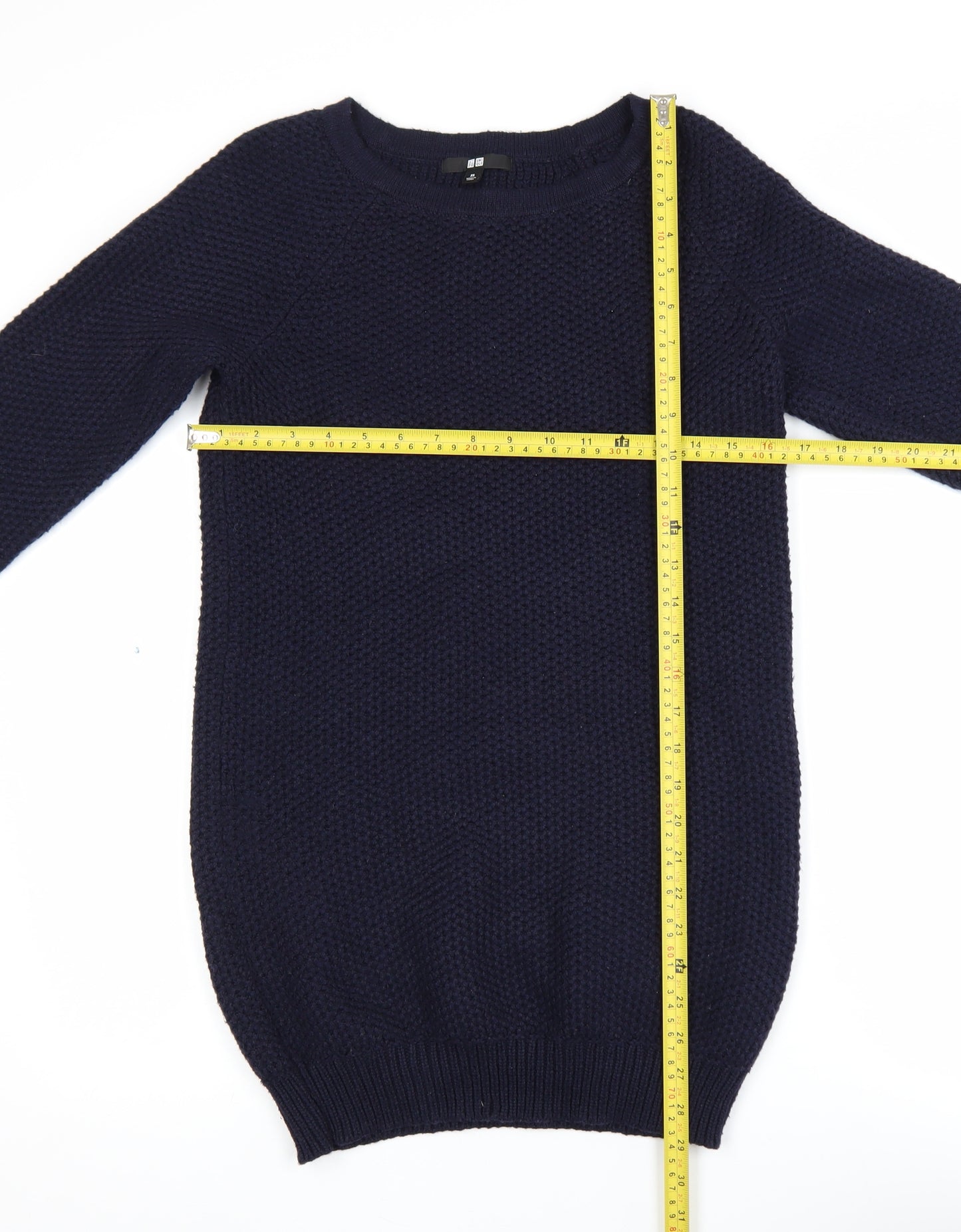 UNIQLO Women's Blue Chunky-Knit Wool Blend Pullover Jumper XS