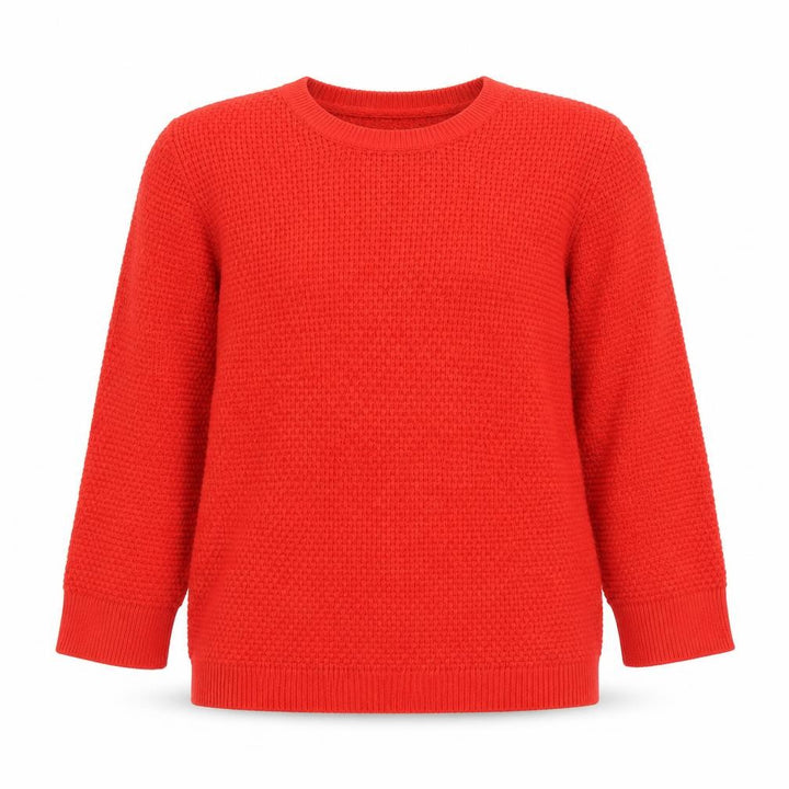 Gap Women Red Wool Blend Waffle Knit Crew Neck Jumper M
