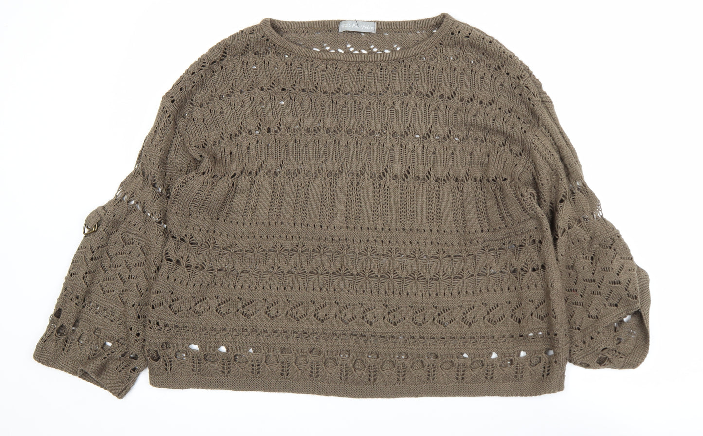 Marks and Spencer Women Brown Crochet Knit Jumper Size 18
