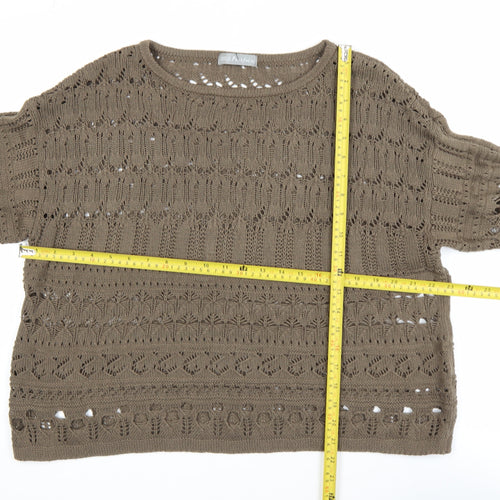 Marks and Spencer Women Brown Crochet Knit Jumper Size 18