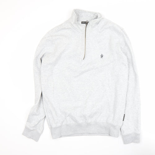 French Connection Men's Grey 1/4 Zip Sweatshirt Size S