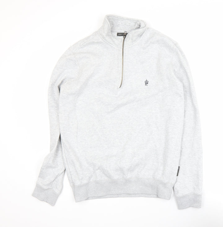 French Connection Men's Grey 1/4 Zip Sweatshirt Size S