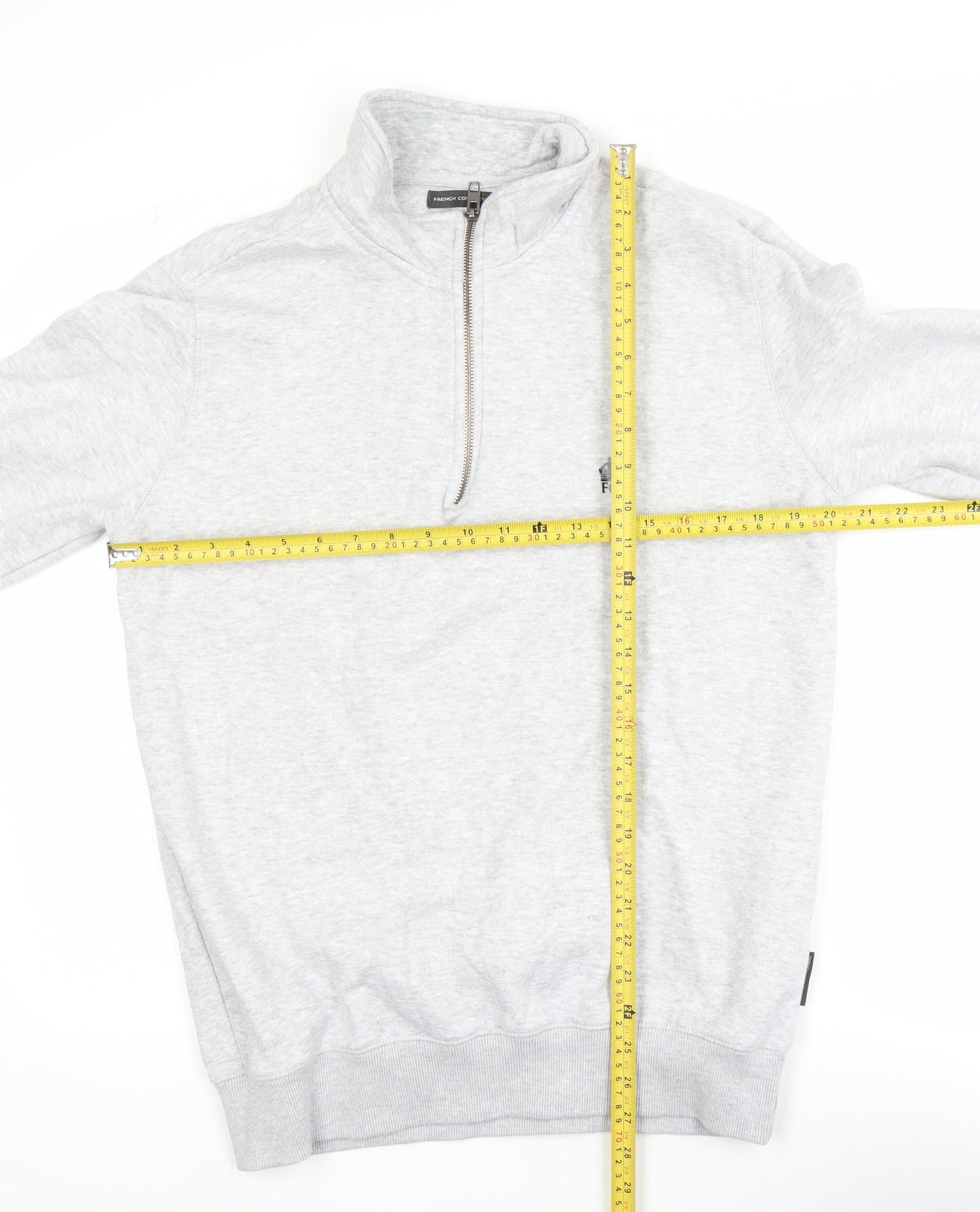 French Connection Men's Grey 1/4 Zip Sweatshirt Size S