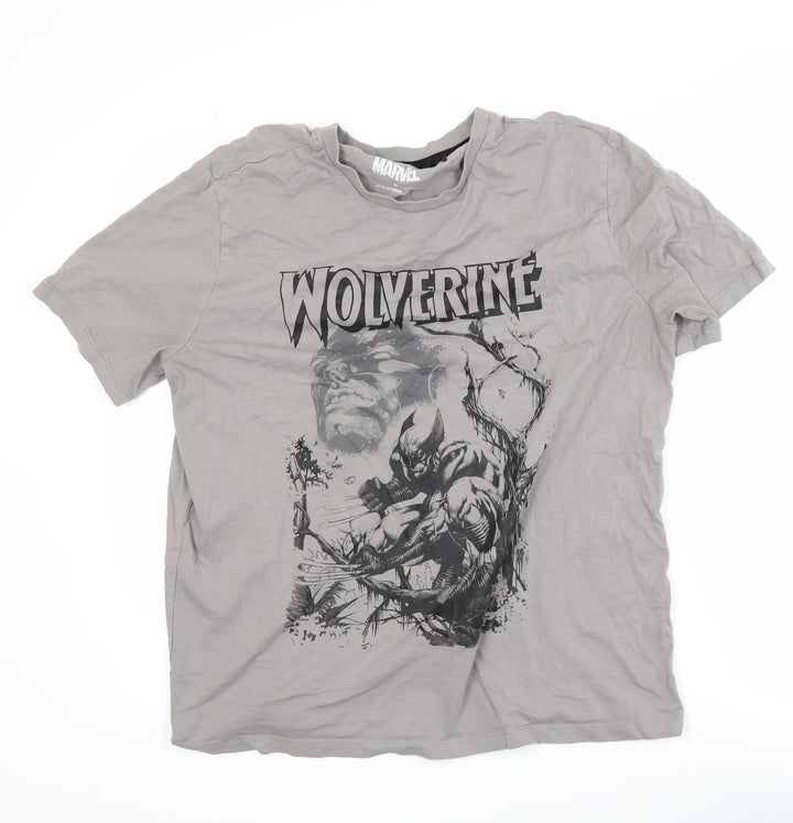 Marvel Men’s Grey Wolverine Graphic T-Shirt Size M
