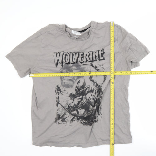 Marvel Men’s Grey Wolverine Graphic T-Shirt Size M