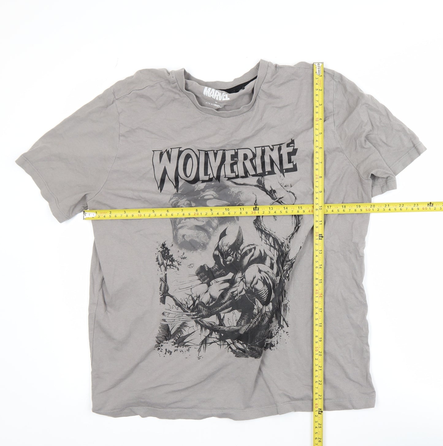 Marvel Men’s Grey Wolverine Graphic T-Shirt Size M