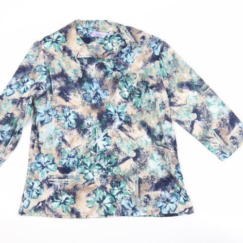Honor Millburn Women's Multicoloured Floral Tunic Blouse Size 14