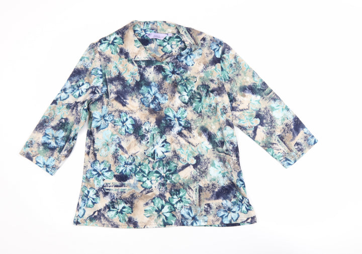 Honor Millburn Women's Multicoloured Floral Tunic Blouse Size 14
