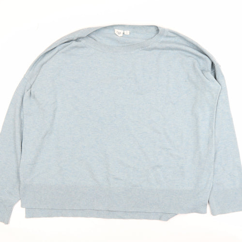 GAP Women’s Blue Cotton Crew Neck Pullover Jumper XL