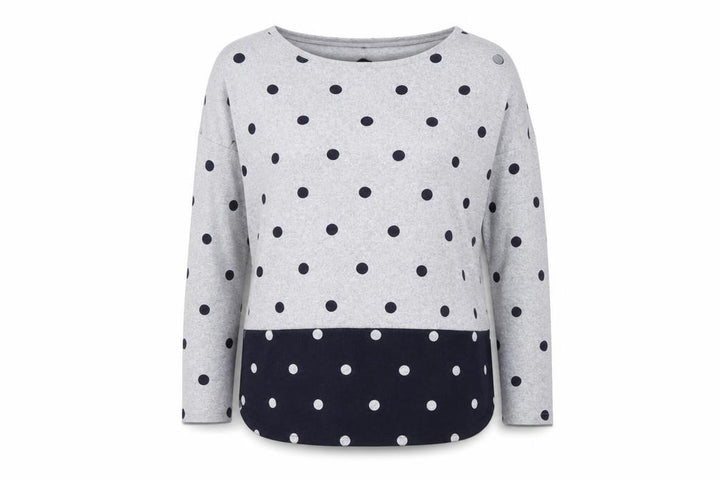 Roman Women’s Grey Polka Dot 3/4 Sleeve Jersey T-Shirt Size 18