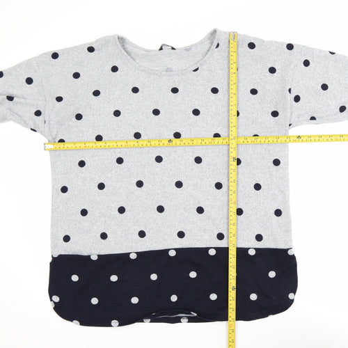 Roman Women’s Grey Polka Dot 3/4 Sleeve Jersey T-Shirt Size 18