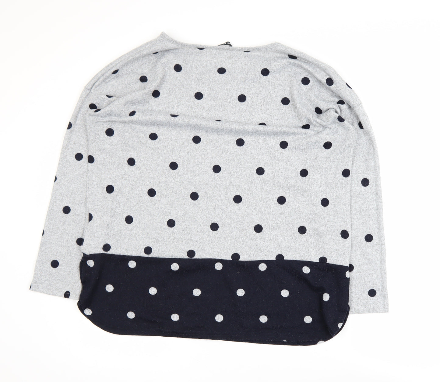 Roman Women’s Grey Polka Dot 3/4 Sleeve Jersey T-Shirt Size 18