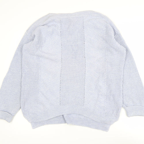 Marks and Spencer Women Blue Cotton Knit Jumper Size L