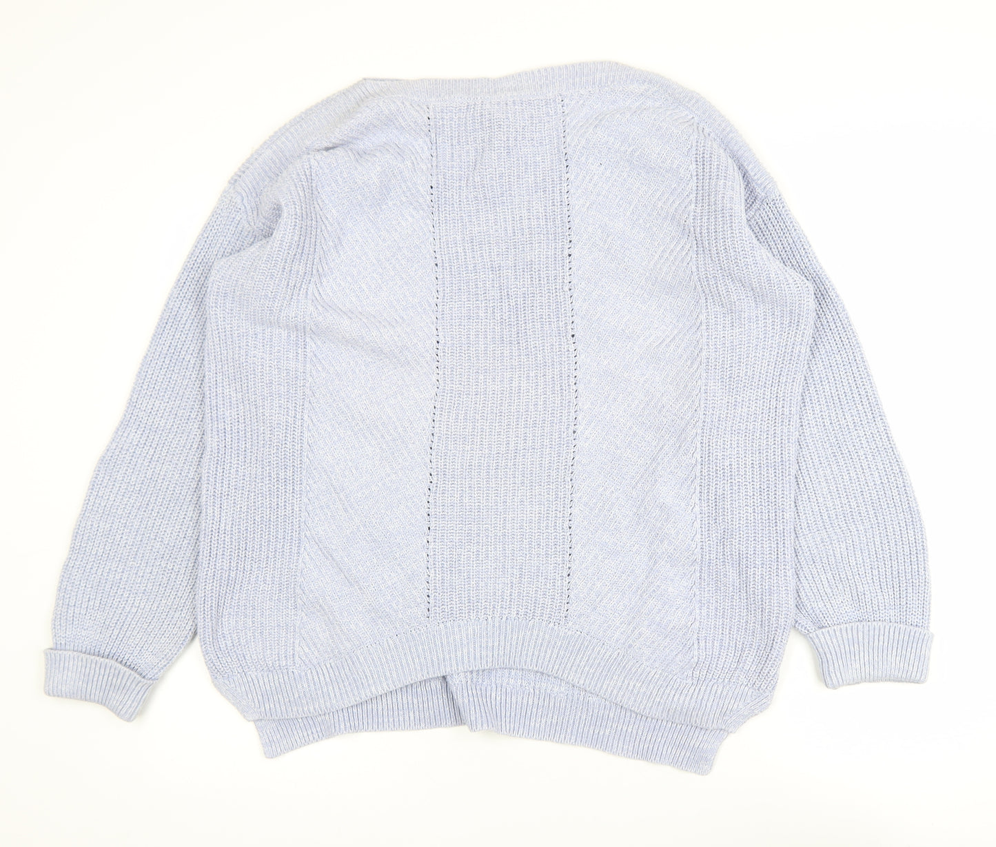 Marks and Spencer Women Blue Cotton Knit Jumper Size L