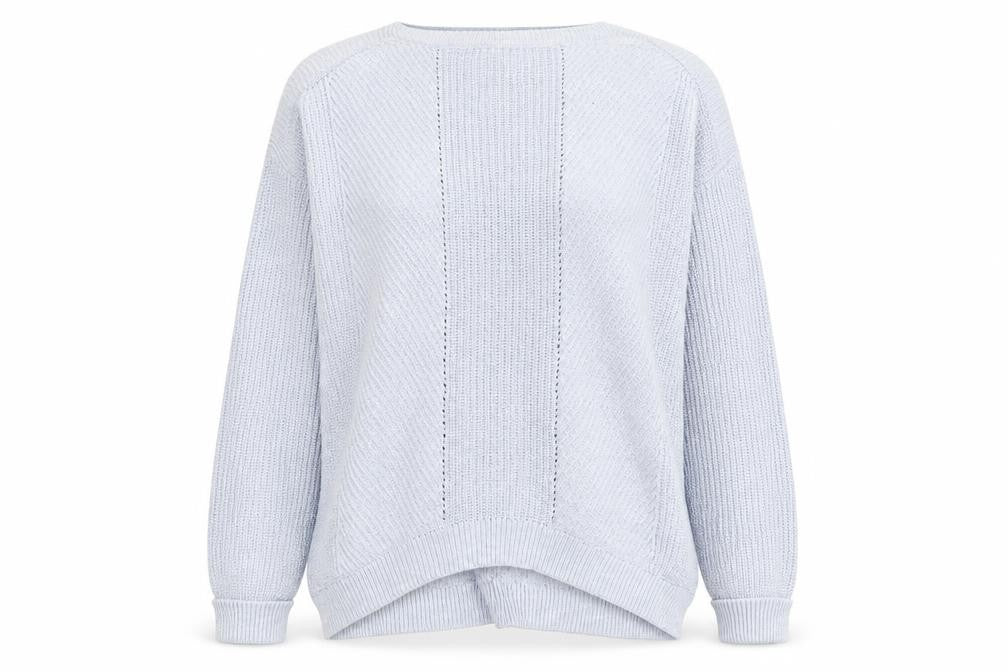 Marks and Spencer Women Blue Cotton Knit Jumper Size L