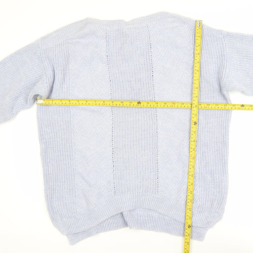 Marks and Spencer Women Blue Cotton Knit Jumper Size L
