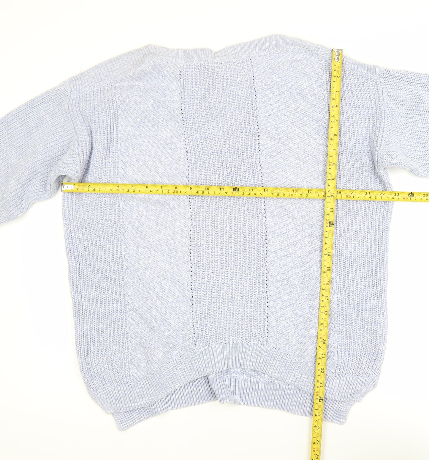 Marks and Spencer Women Blue Cotton Knit Jumper Size L