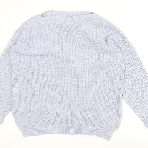 Marks and Spencer Women Blue Cotton Knit Jumper Size L